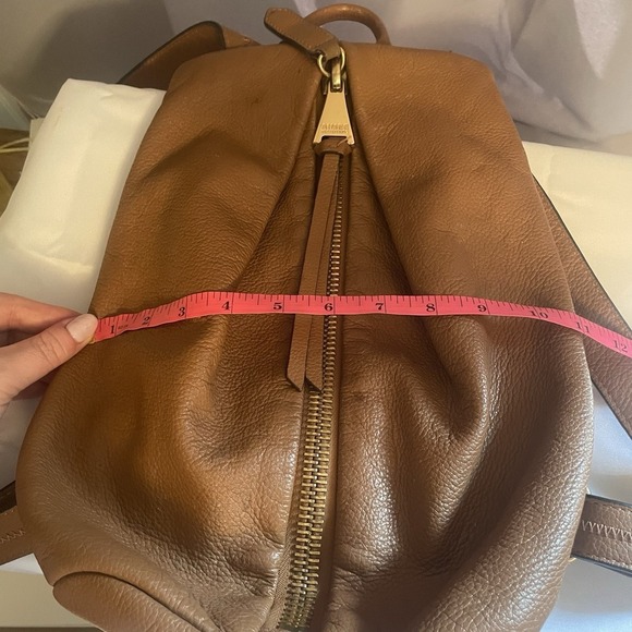Aimee Kestenberg Tamitha Full Size Pebbled Leather Backpack Purse Carmel Brown - Picture 13 of 16